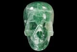 Realistic, Carved Green Fluorite Skull #115557-1